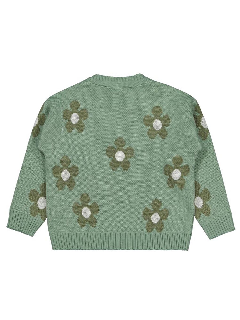 Girls Papatya Desenli 2-5 Yaş Kazak - Haki 4-5 Yaş-1