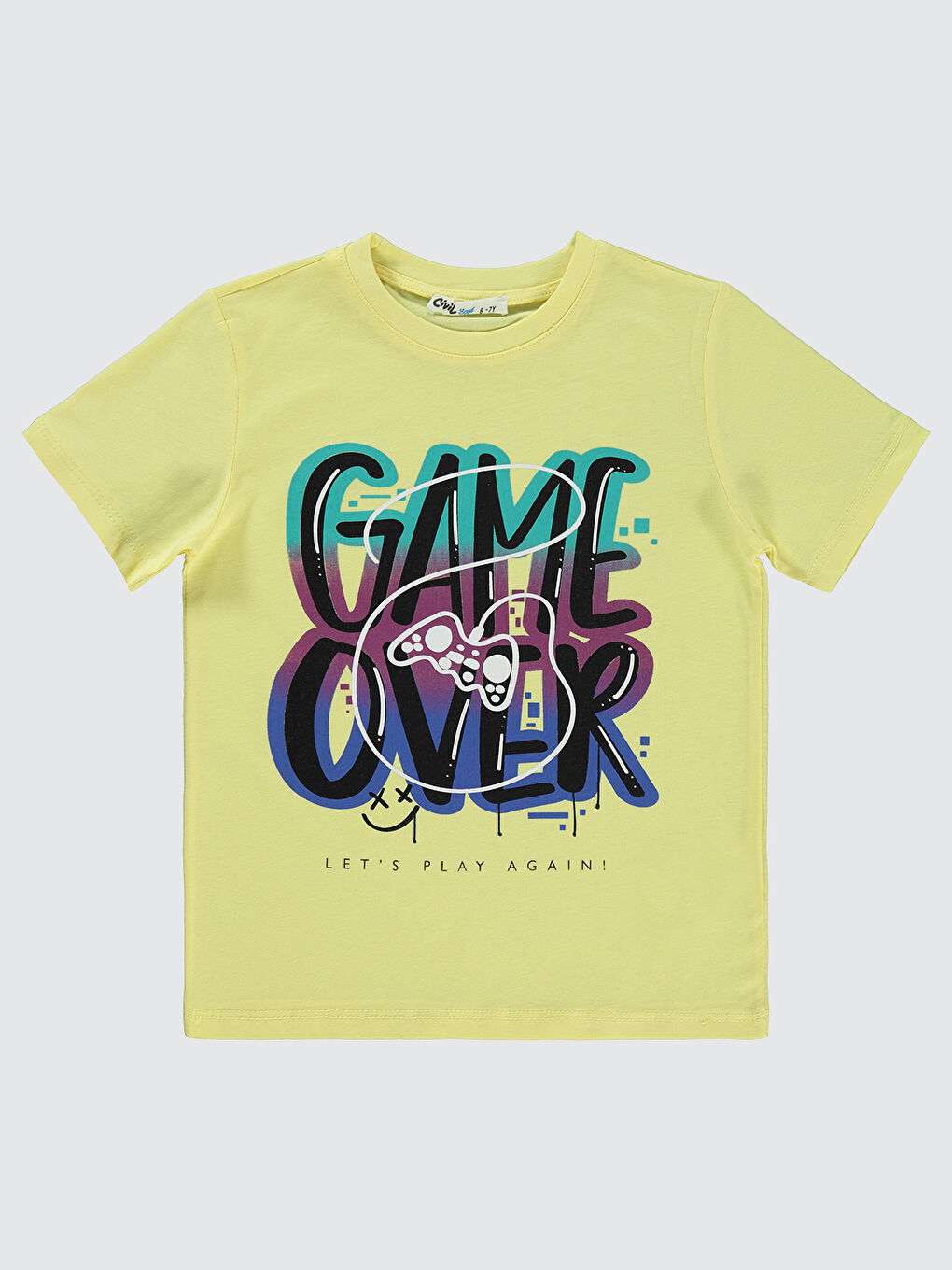 Boys Erkek Çocuk Tişört 6-9 Yaş Açık Sarı