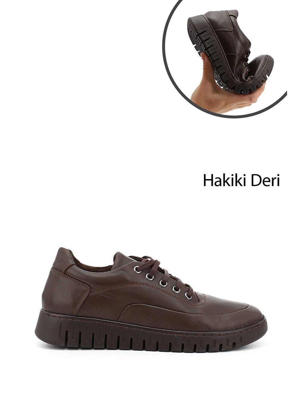 Kahverengi Kadın ÇİKOLATA KAHVE Bağcıklı Hakiki Deri Comfort Ayakkabı-2