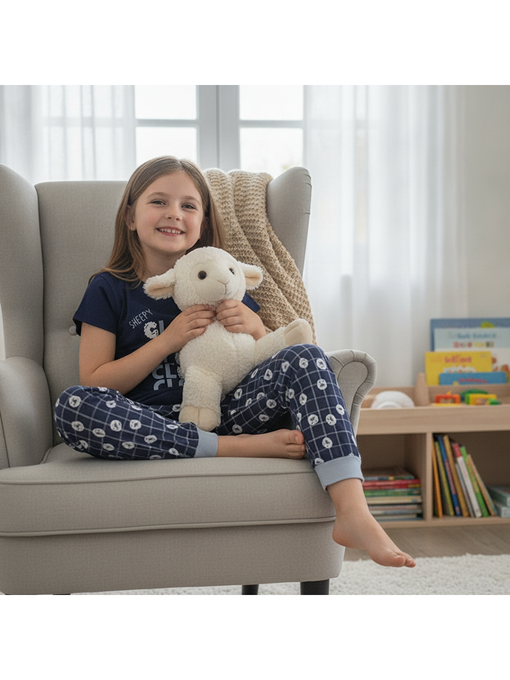 Çocuk Cloud Baskılı Lacivert Renk 2'li Takım Cb1043-5