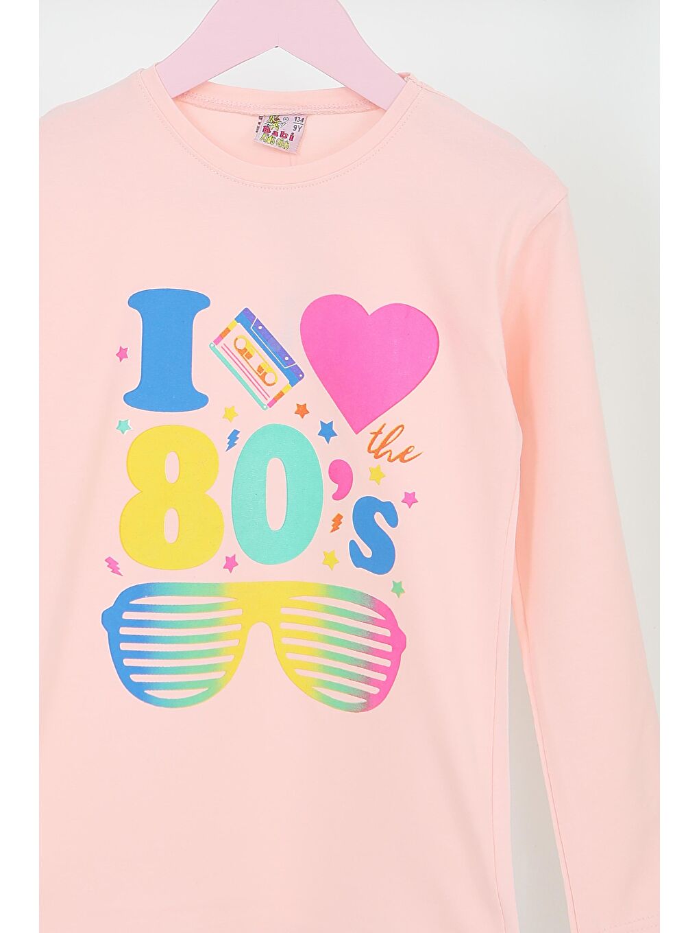 Pembe Kız Çocuk Pudra Uzun Kollu Baskılı Penye Badi - 27692-1