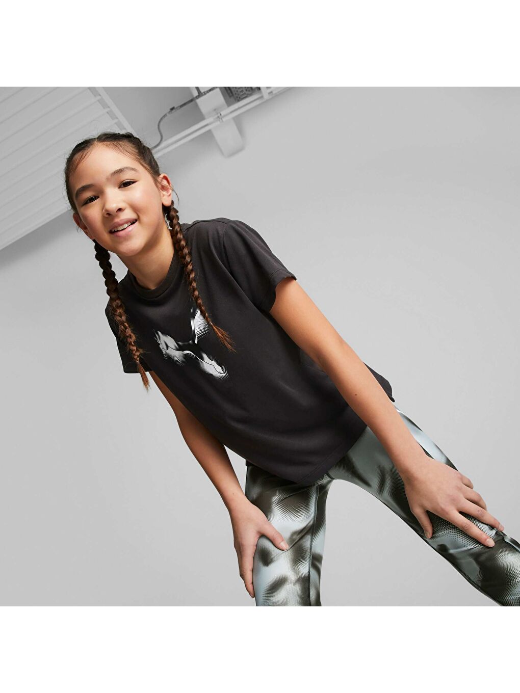 Siyah Modern Sports Genç Tişört-5