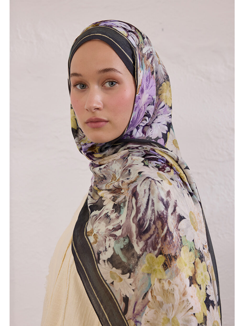 Jasmıne Joy Desen Rami Şal Antrasit-1