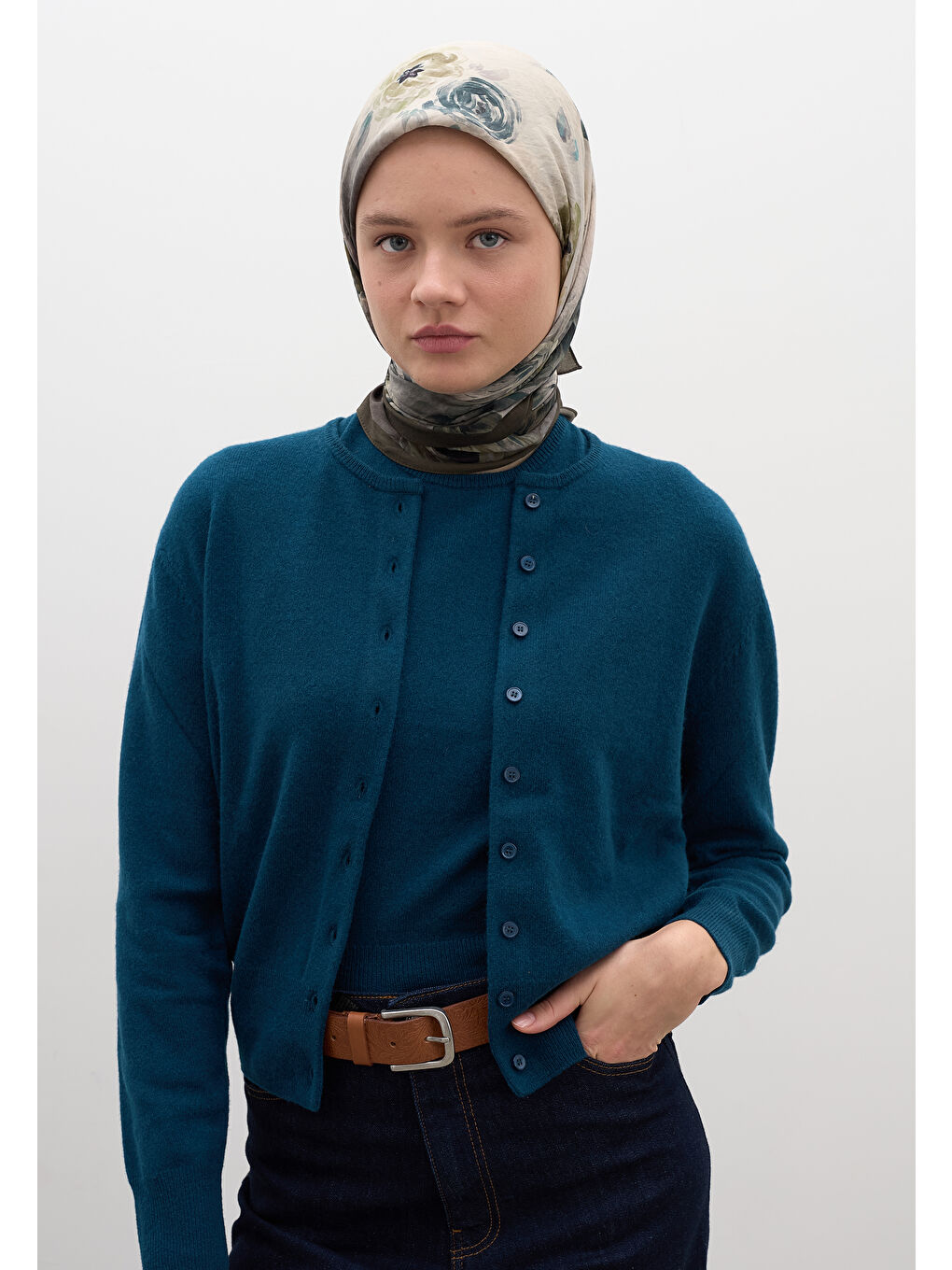 Marıelle Desen Pamuklu Viskon Eşarp Haki