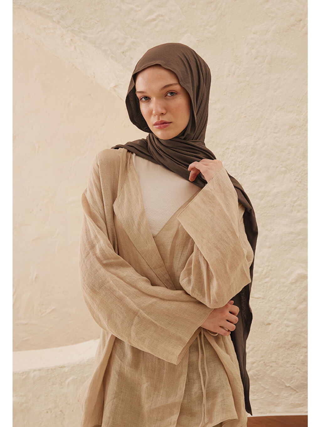 Kahverengi Penye Şal Bitter-1