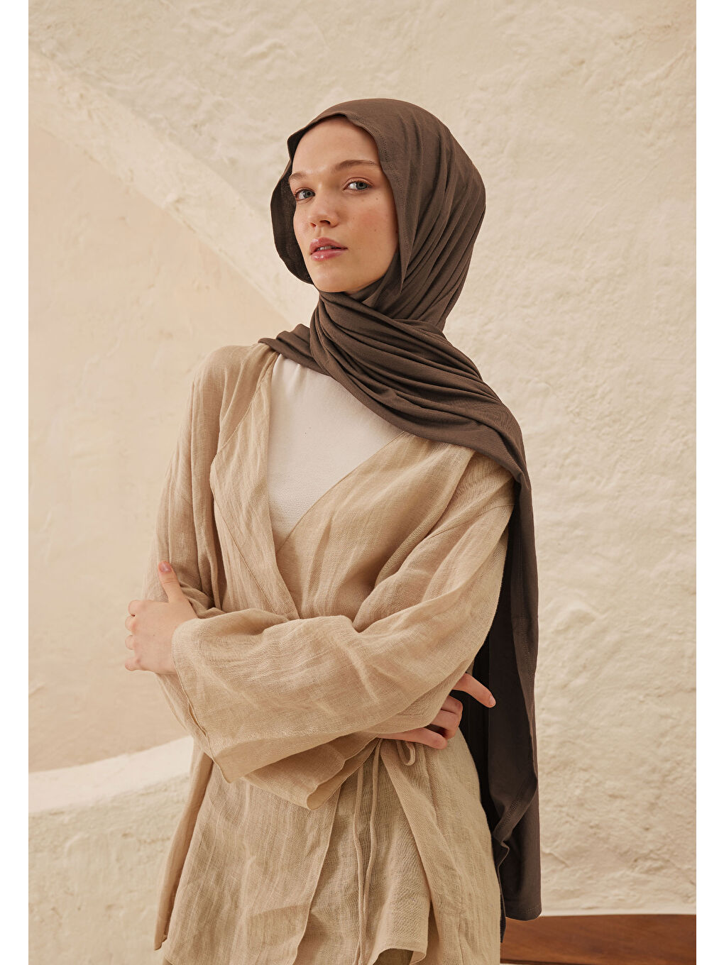 Kahverengi Penye Şal Bitter-2