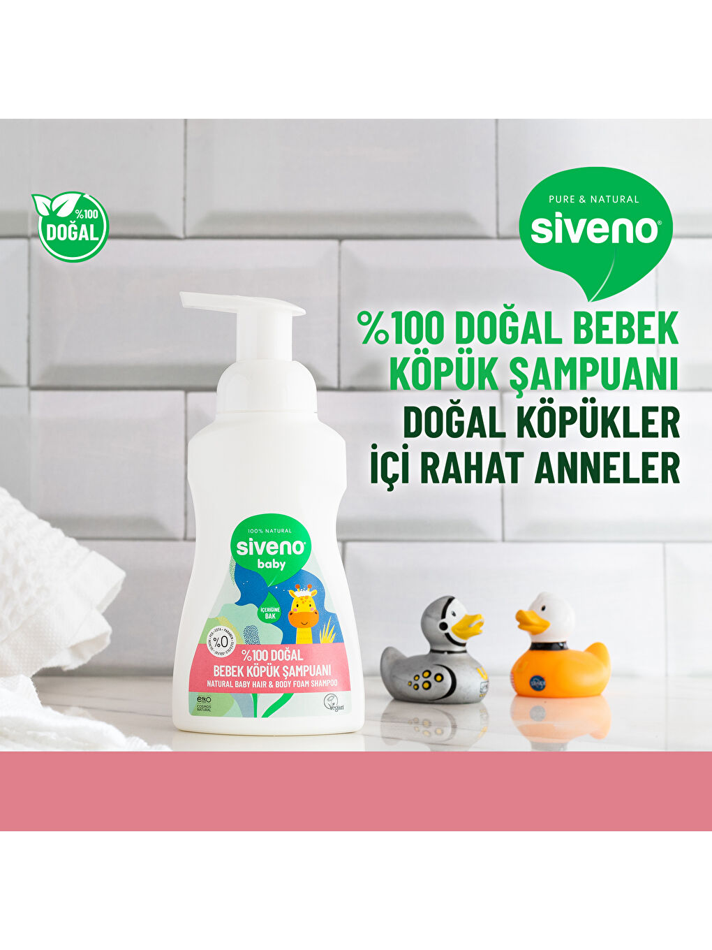 %100 Doğal Bebek Köpük Şampuanı Yenidoğan Saç ve Vücut İçin Nemlendirici Bitkisel Vegan 250 ml-3
