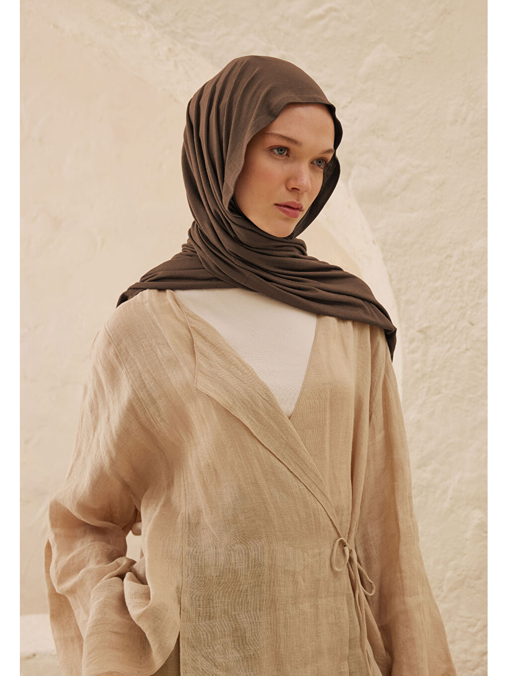 Kahverengi Penye Şal Bitter-3