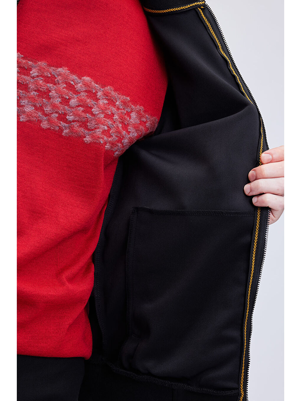 Siyah Regular Fit Bomber Yaka Mevsimlik Mont-4