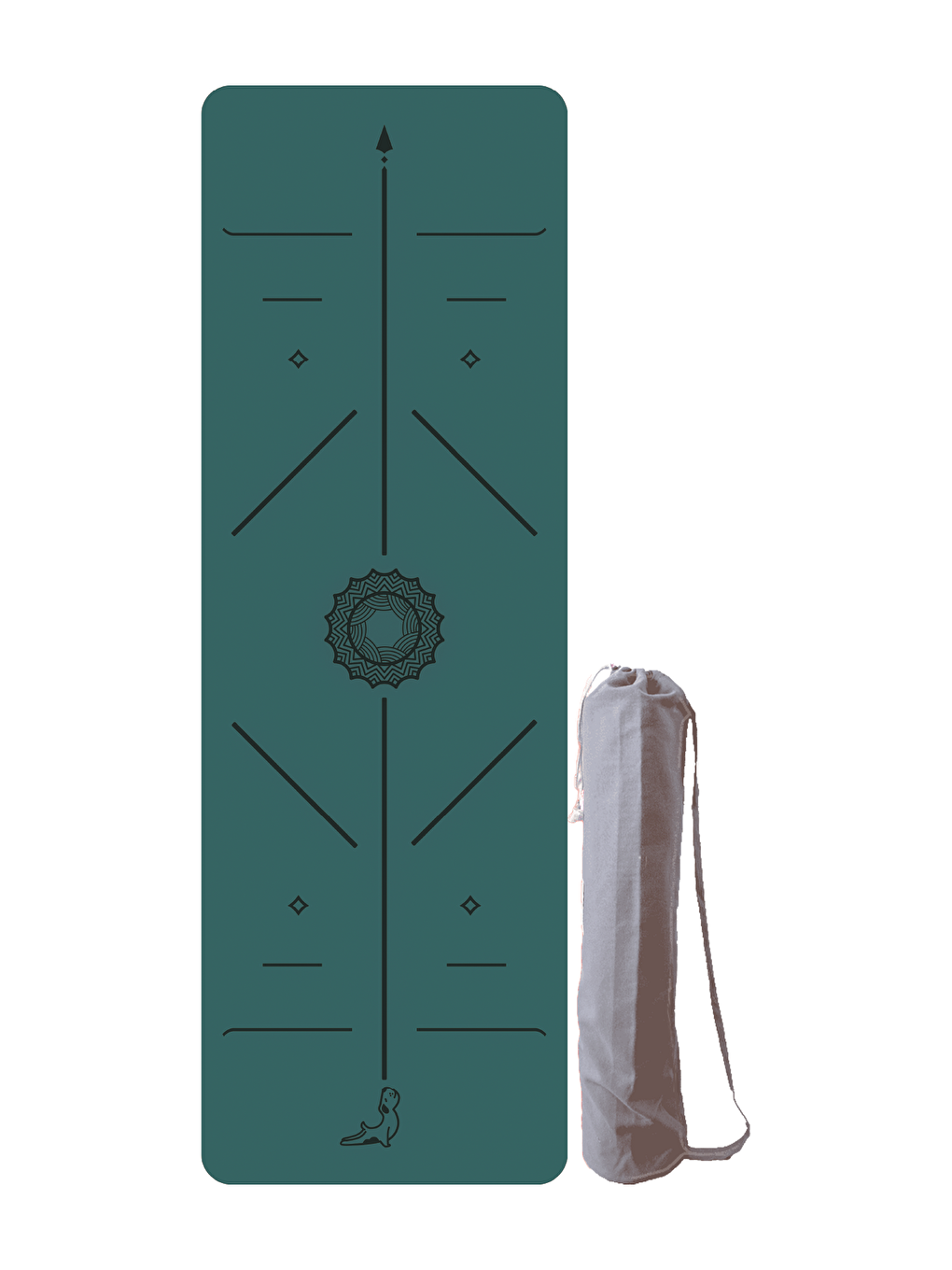 Mavi Focus Serisi Koyu Yeşil 4.1 mm Doğal Kauçuk Kaydırmaz Yoga Matı-1