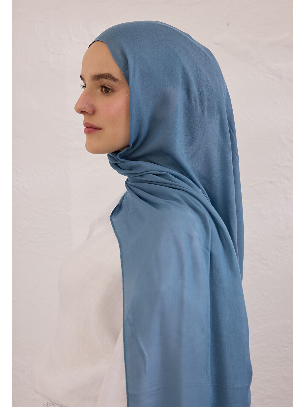 Soft Viskon Şal Jean Mavi-1