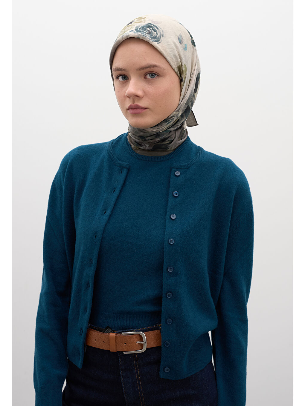 Marıelle Desen Pamuklu Viskon Eşarp Haki-2