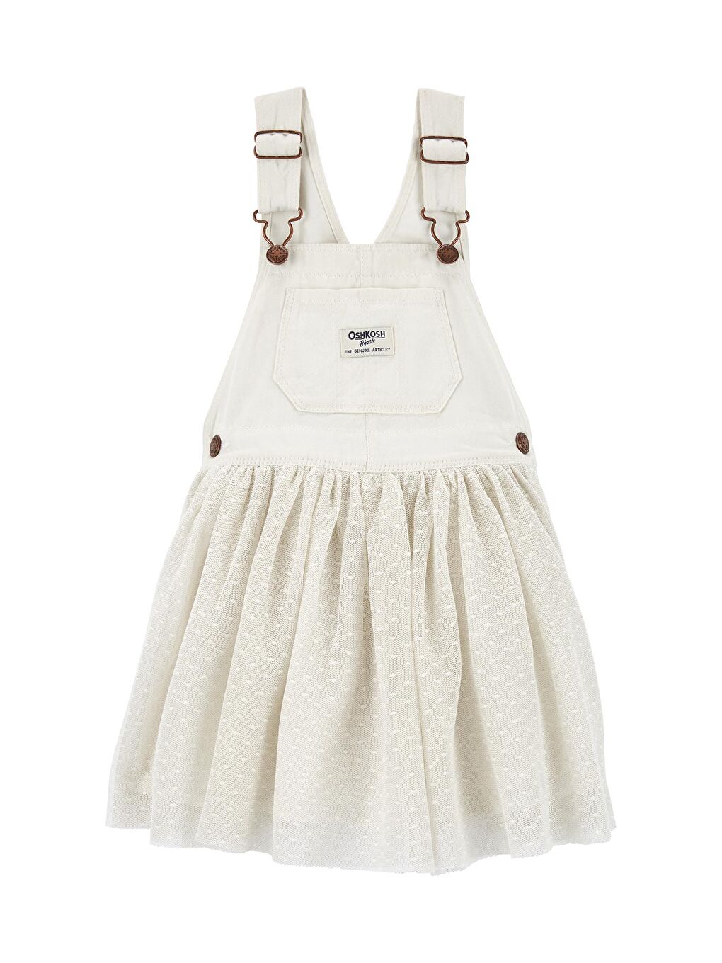 Bej Küçük Kız Çocuk Etekli Salopet