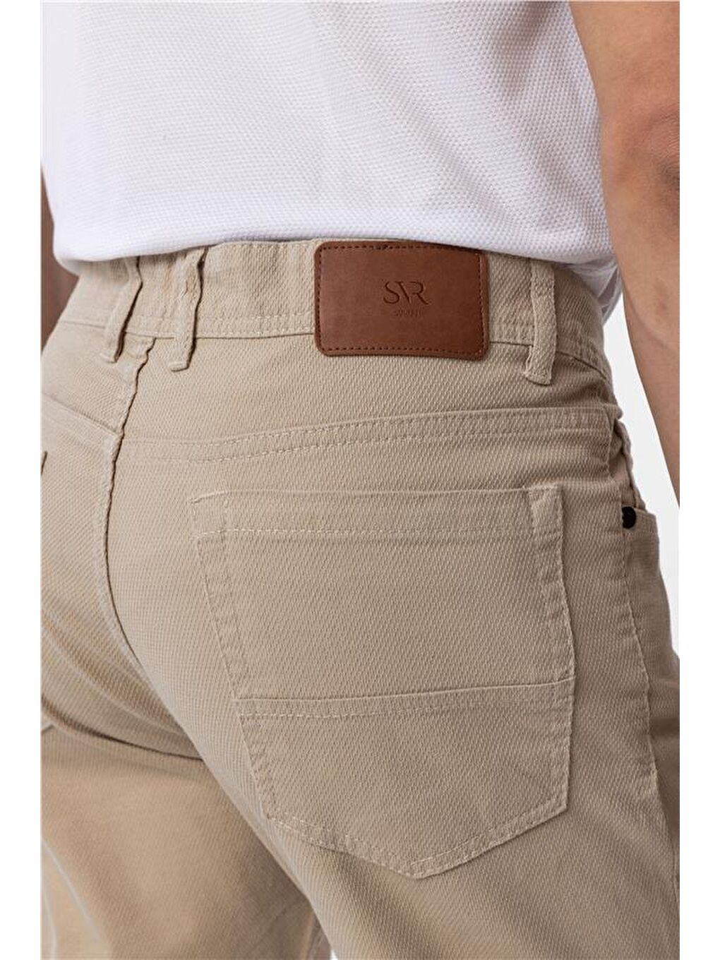 Bej Slim Düz Pantolon-4