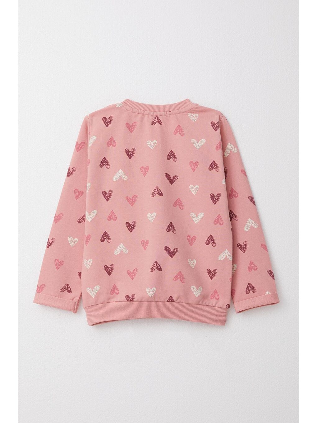 Pembe Kız Bebek Eşofman Takım Renkli Kalp Desenli Gülkurusu (1 Yaş)-3