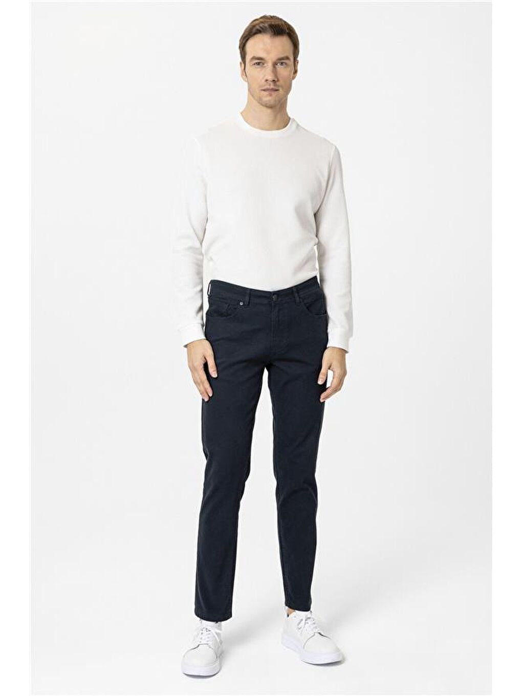 Lacivert Slim Düz Pantolon