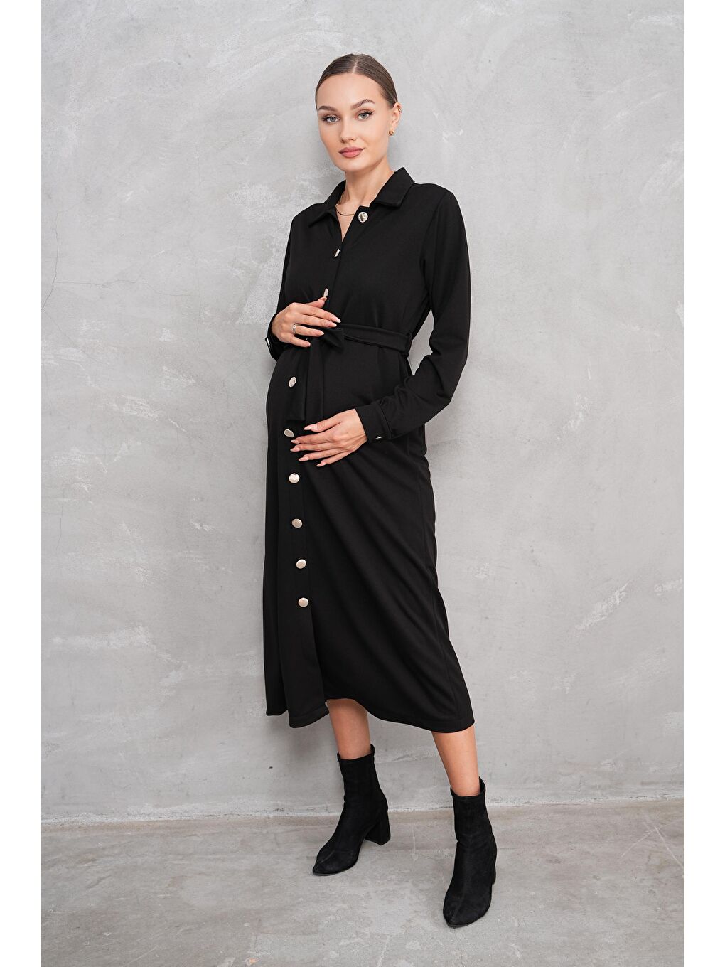 Midnight Mom Siyah Hamile Elbisesi-3