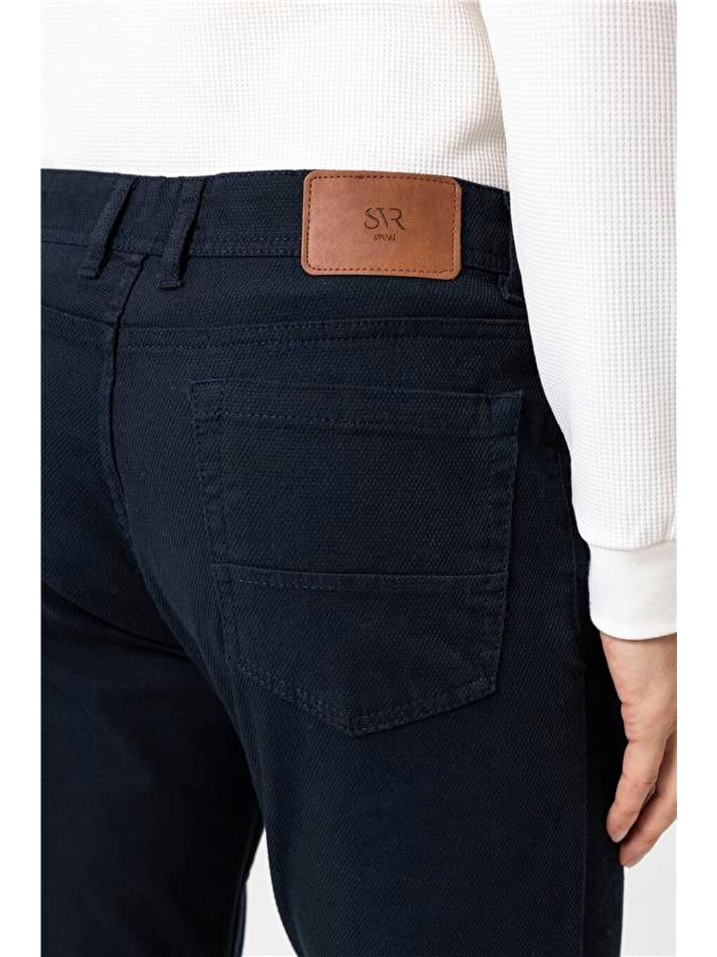 Lacivert Slim Düz Pantolon-4