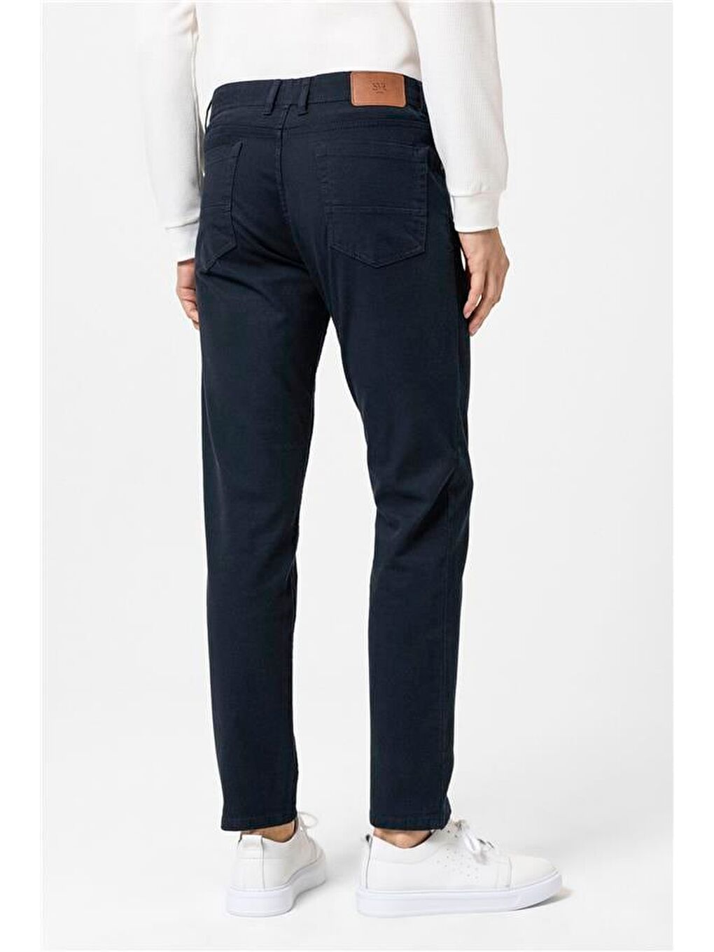 Lacivert Slim Düz Pantolon-5