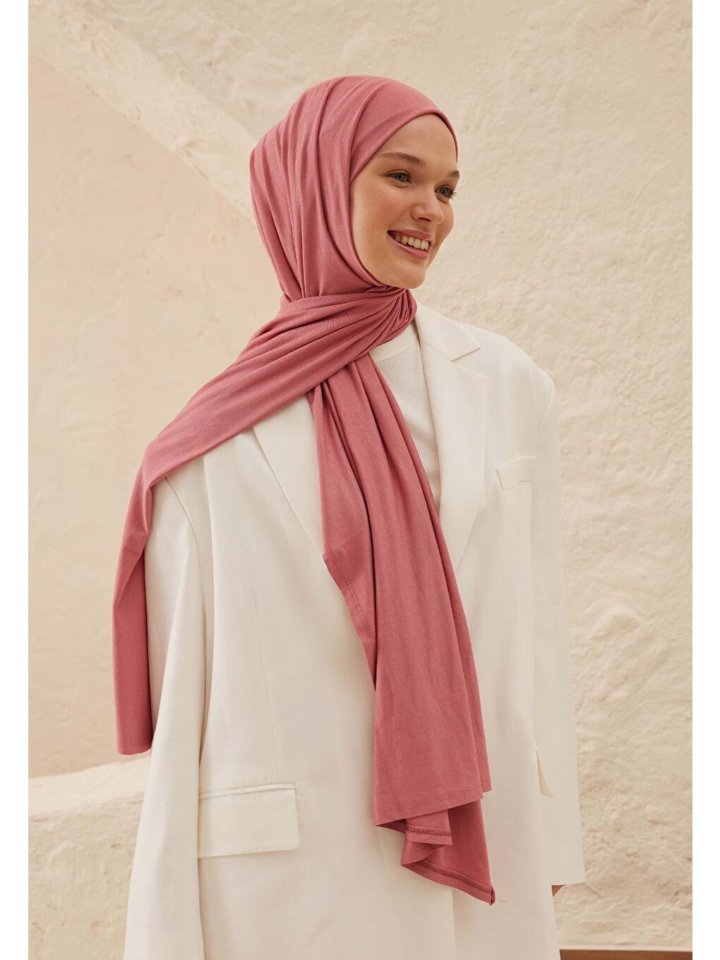 Pembe Penye Şal Gül Yaprağı-1