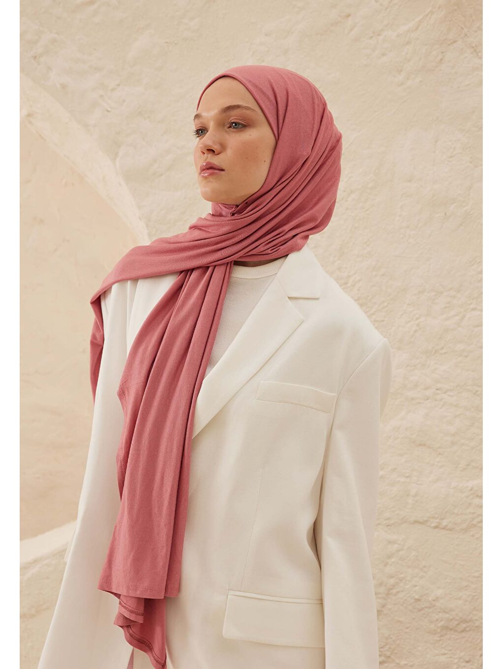 Pembe Penye Şal Gül Yaprağı-2