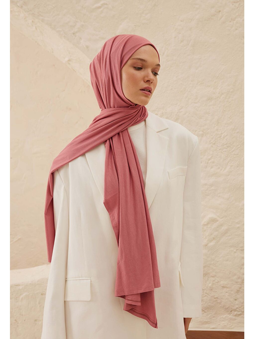 Pembe Penye Şal Gül Yaprağı-3