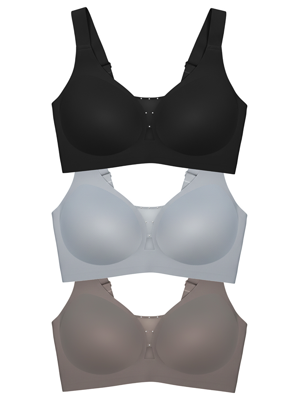 Karışık Seamless Bra - Balance | Lazer Kesim Taşlı Dikişsiz Toparlayıcı Büyük Beden Kadın Sütyen 3Lü Paket-2