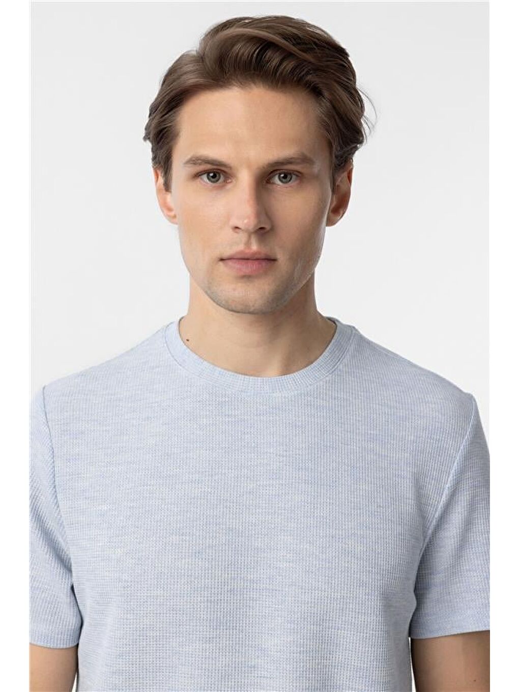 Mavi Regular Armürlü Bisiklet Yaka Tişört-4