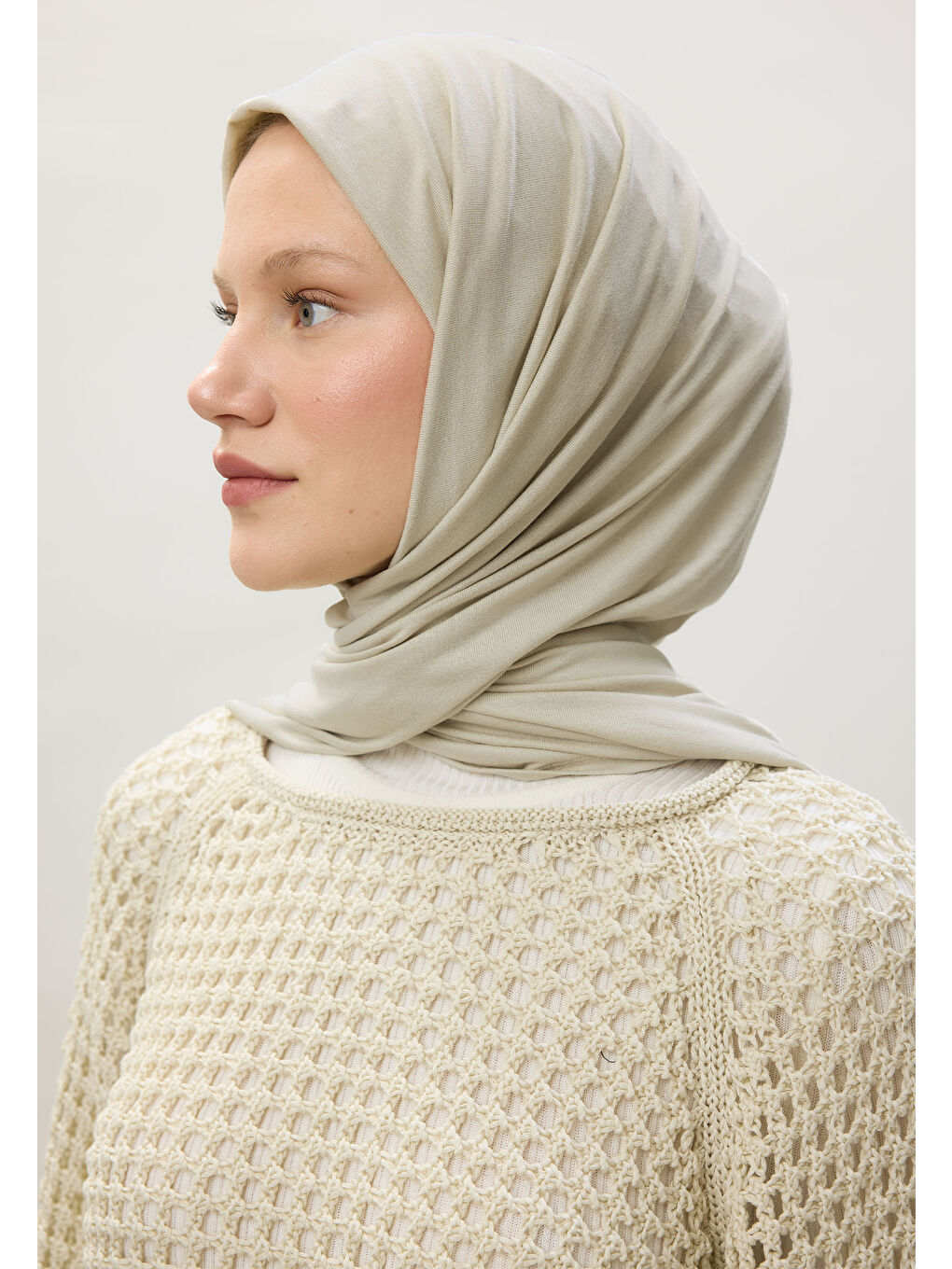 Bej Penye Şal Keten-1