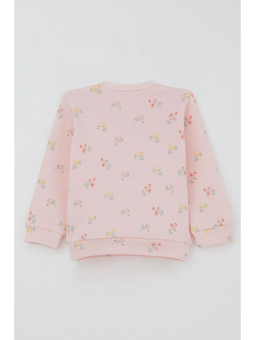 Kız Bebek Pijama Takımı Omuzdan Patlı Renkli Çiçek Desenli Pembe (4-9 Ay)-2