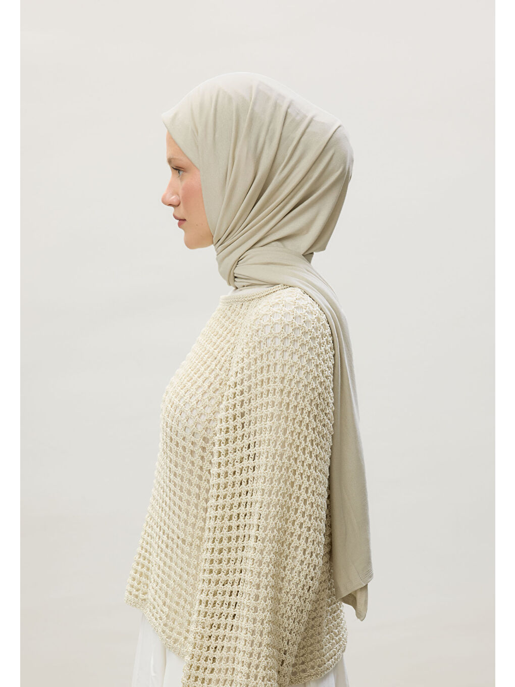 Bej Penye Şal Keten-3