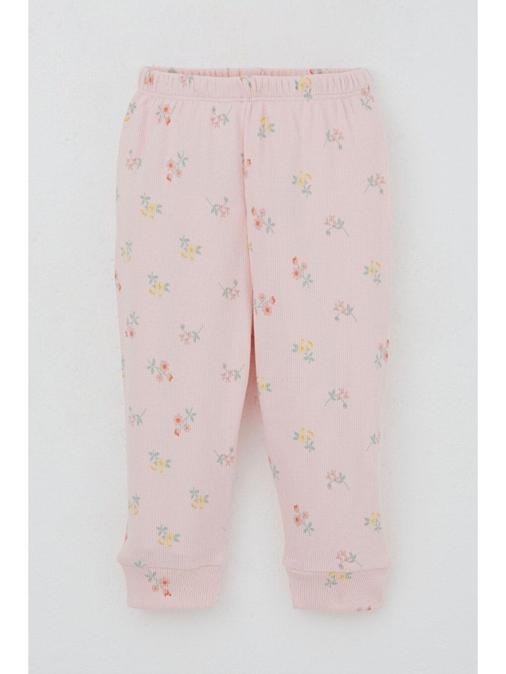 Kız Bebek Pijama Takımı Omuzdan Patlı Renkli Çiçek Desenli Pembe (4-9 Ay)-5