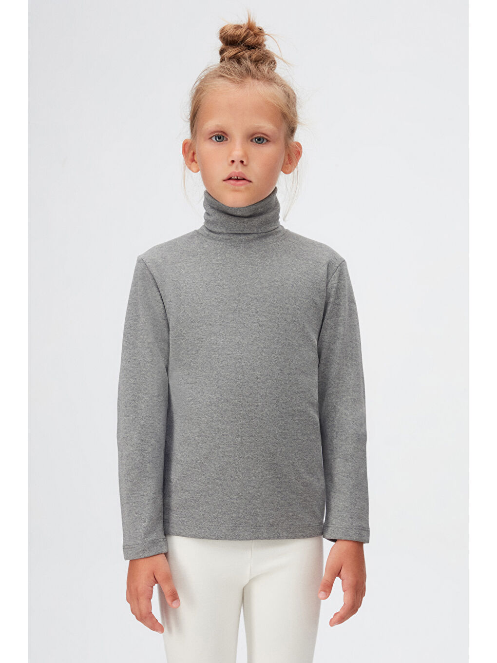 Gri 4 Kız Çocuk Tam Balıkçı Badi-1