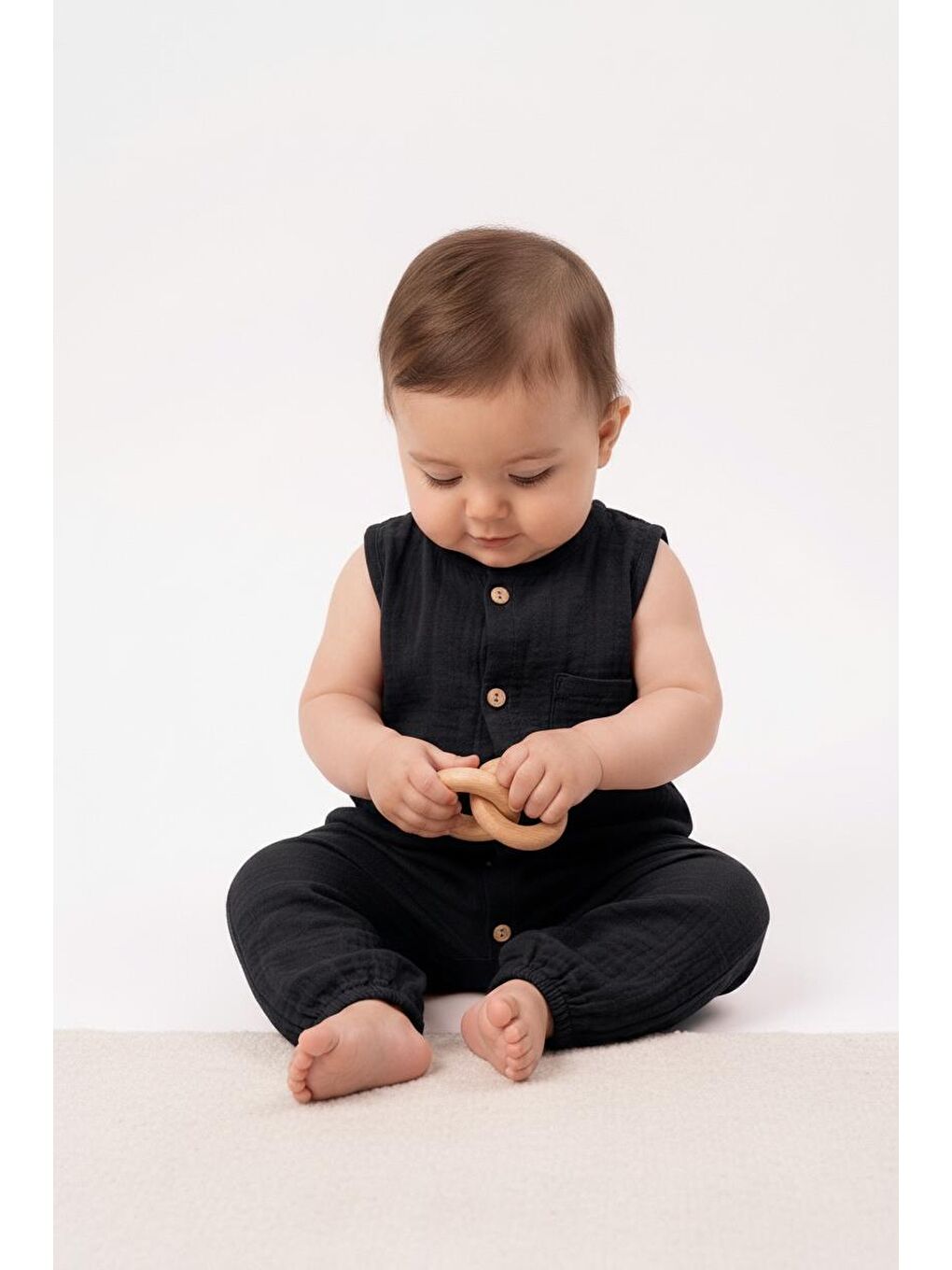 Siyah Müslin Uzun Atlet Tulum-2