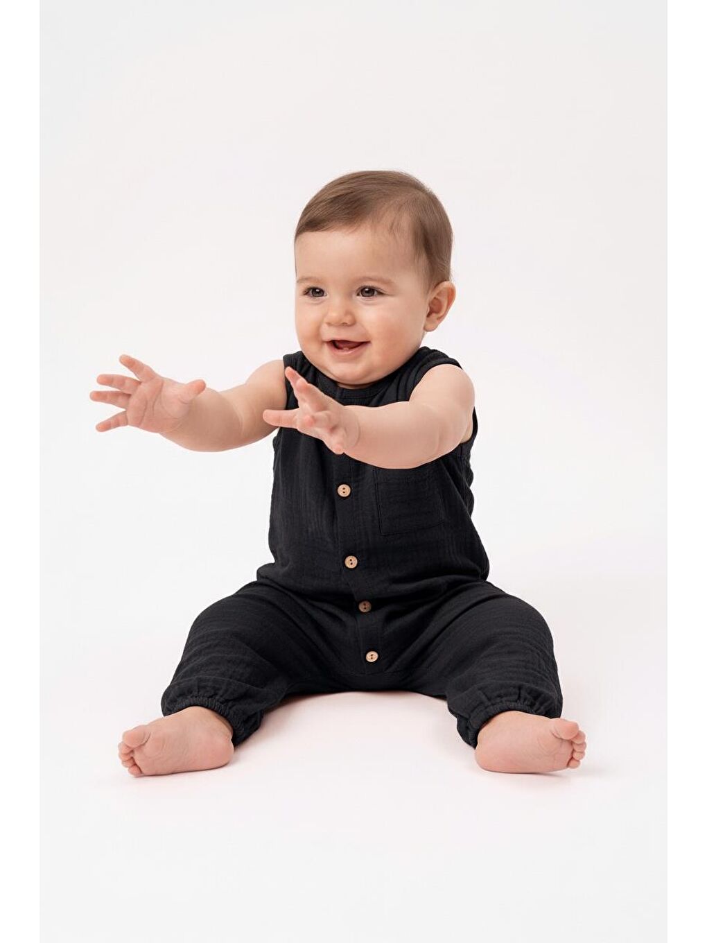 Siyah Müslin Uzun Atlet Tulum-3