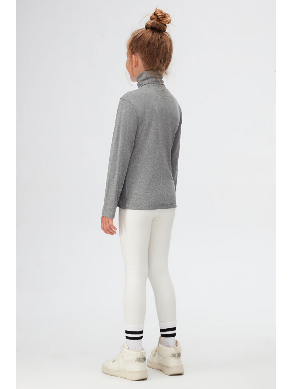 Gri 4 Kız Çocuk Tam Balıkçı Badi-3