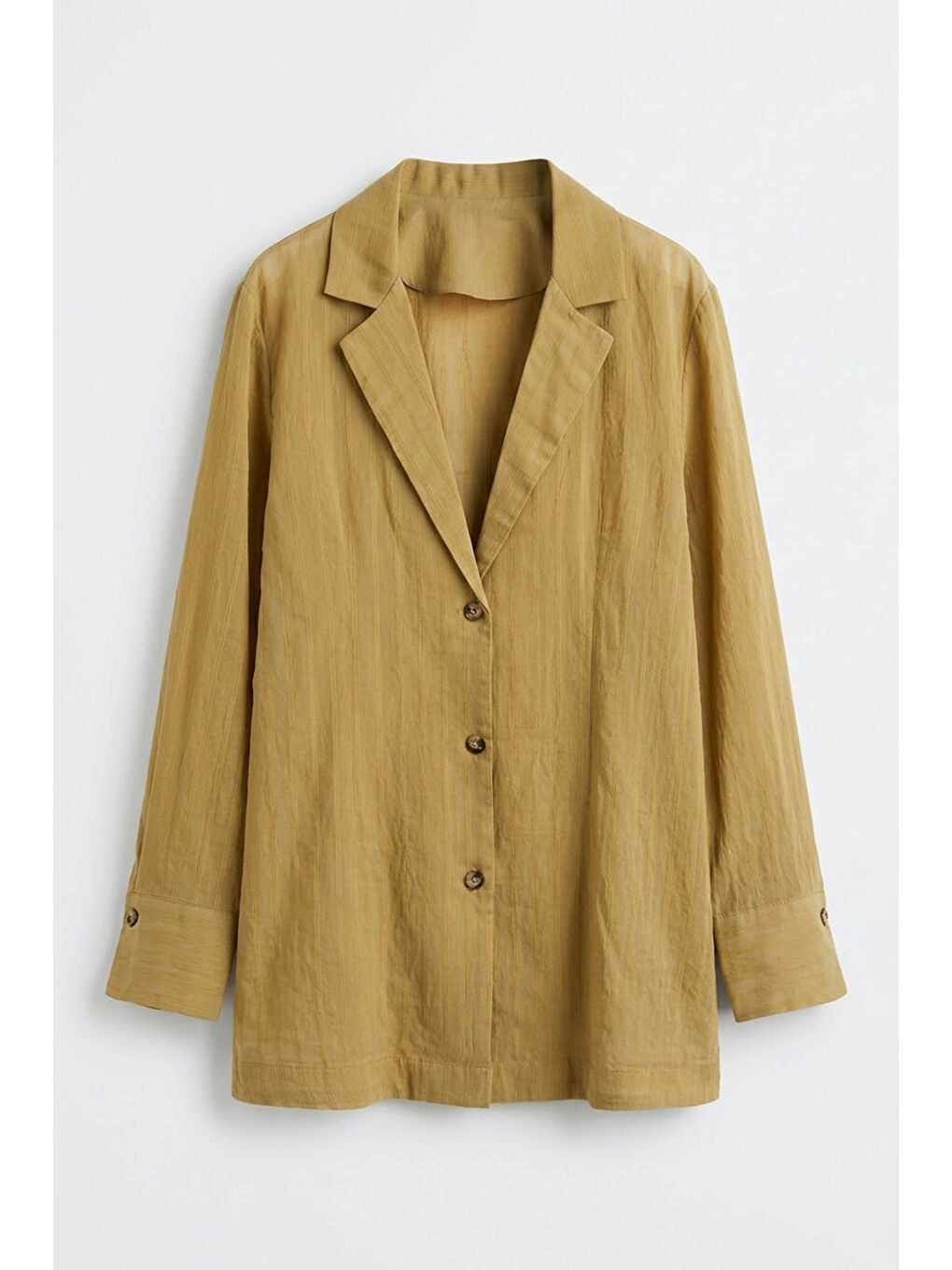 Transparan Dokulu Gömlek Ceket Bej