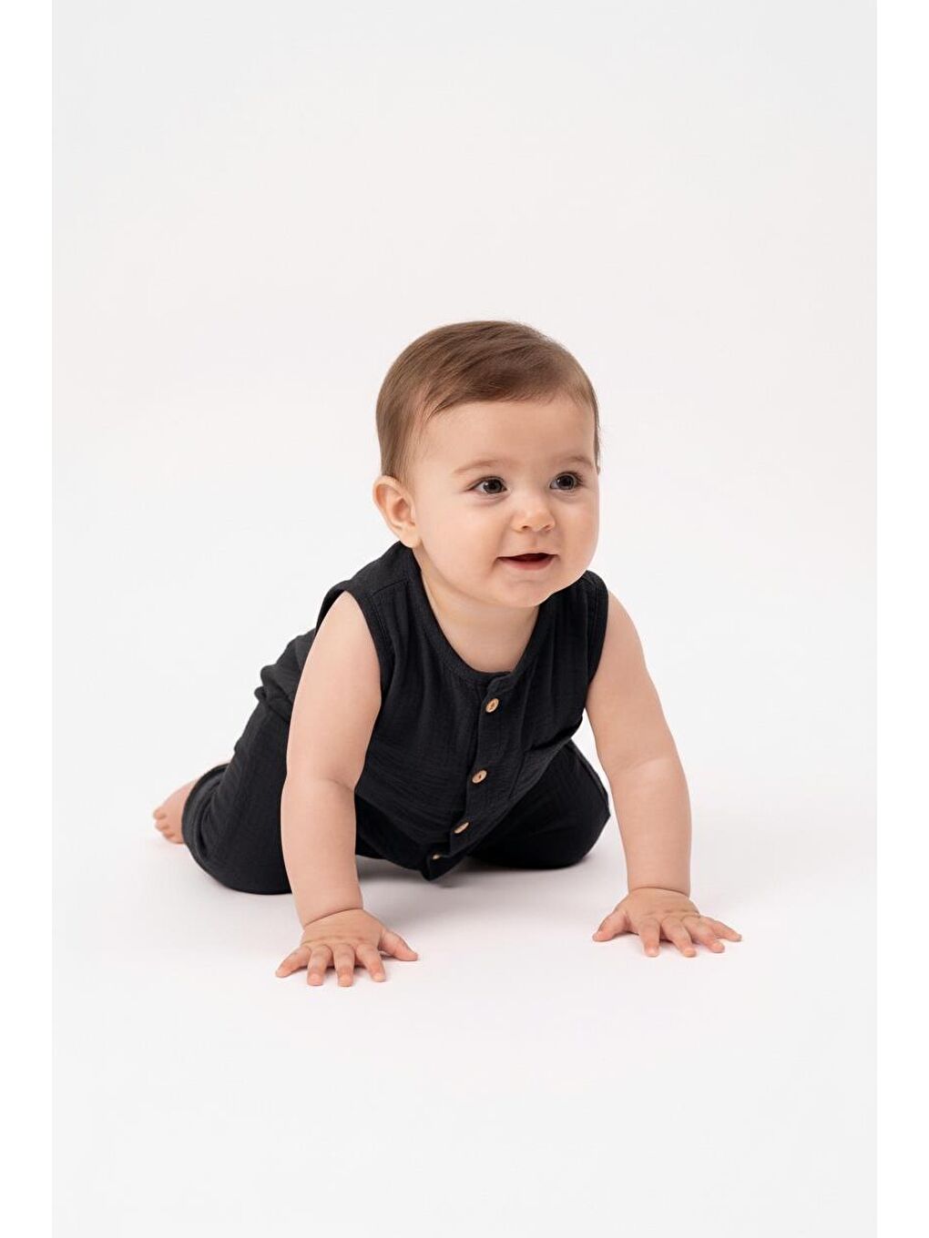 Siyah Müslin Uzun Atlet Tulum-4