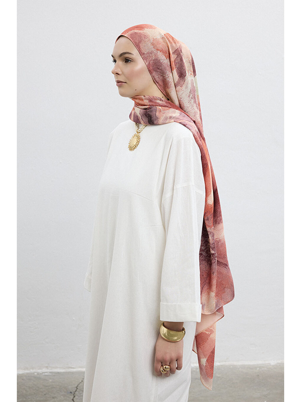 Pembe Modal Brush Şal Floral Fairy-1