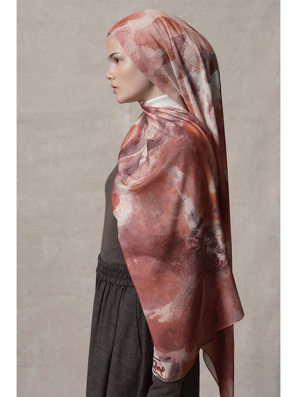 Pembe Modal Brush Şal Floral Fairy-5