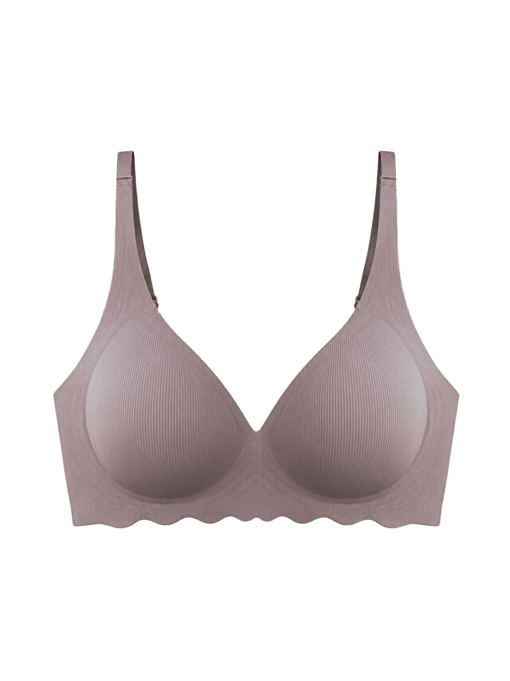 Seamless Bra - Lumera | Kahverengi Lazer Kesim Balensiz Rib Dokulu Dalga Kesim Dikişsiz Kadın Sütyen
