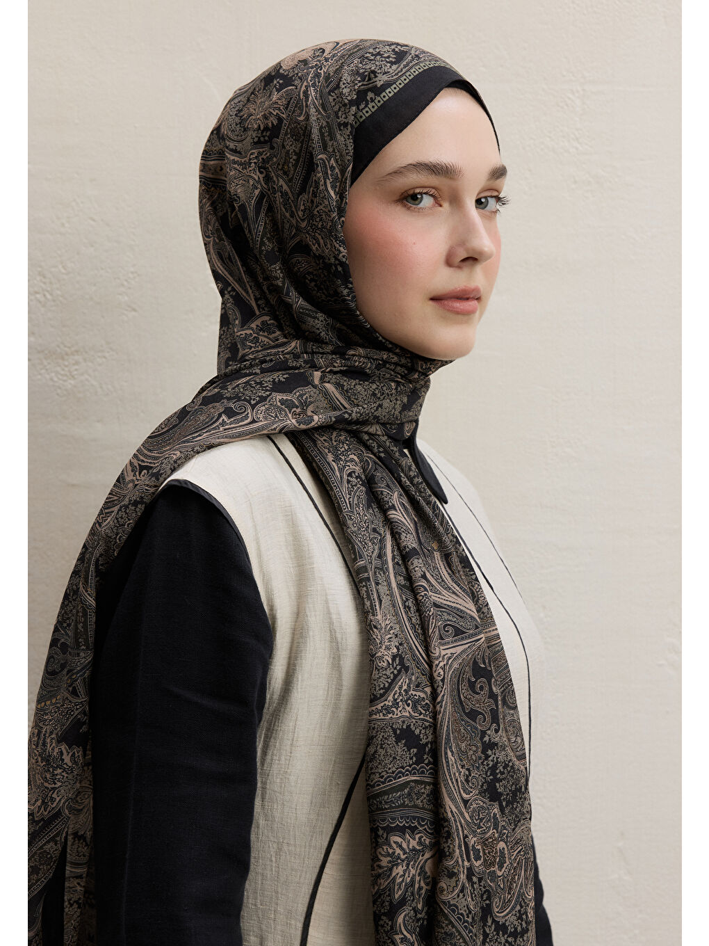 Dark Bohemıan Desen Şal Siyah-1