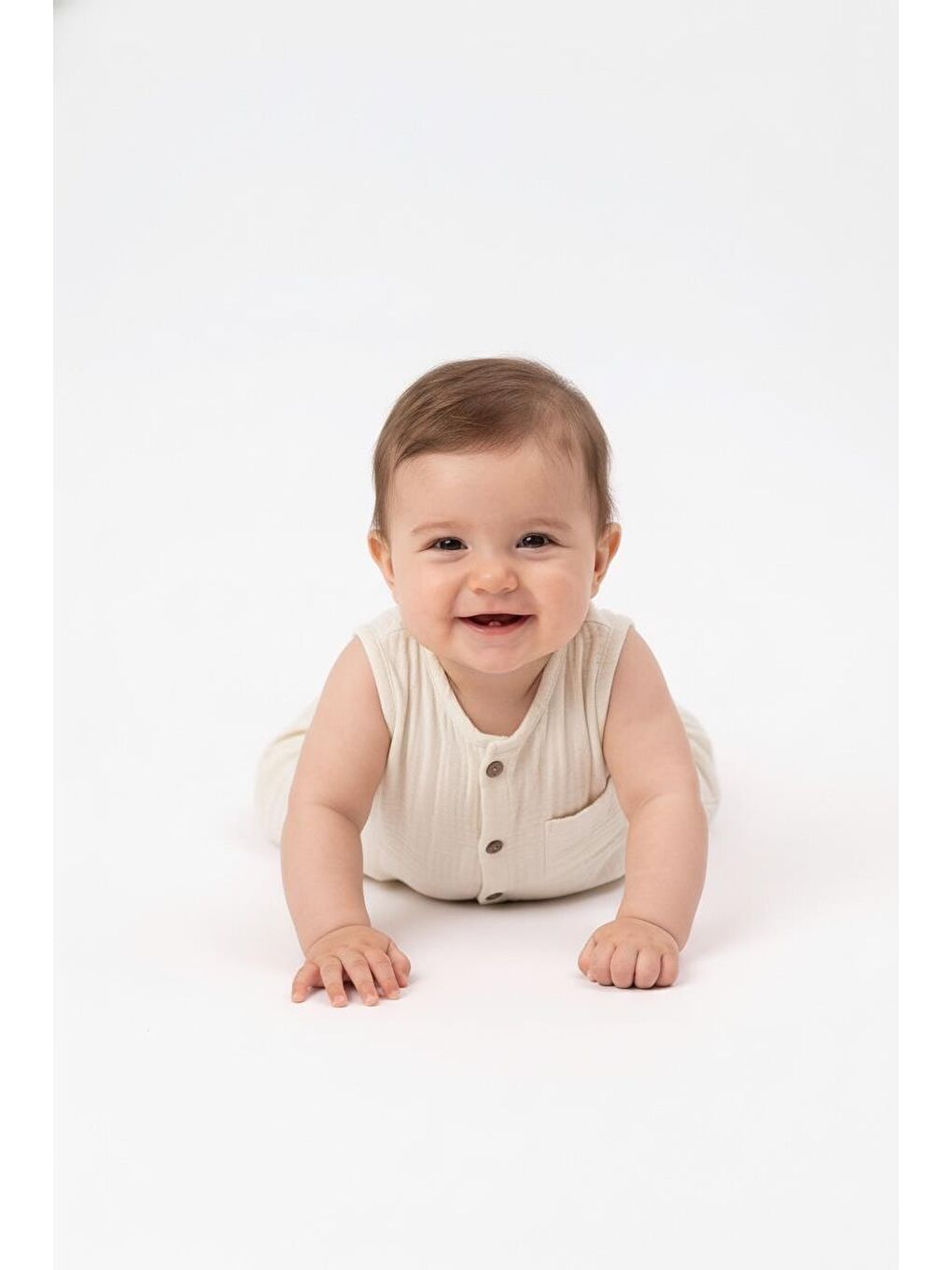 Ekru Müslin Uzun Atlet Tulum-1