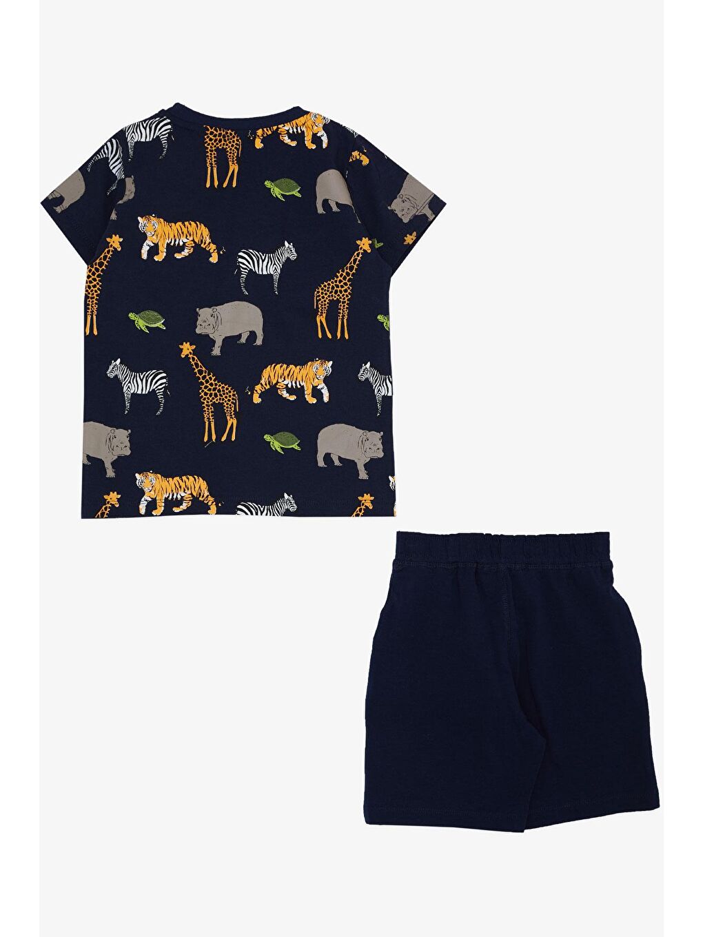 Erkek Çocuk Takım Şortlu Güçlü Hayvanlar Desenli Lacivert (1.5-4 Yaş)-2