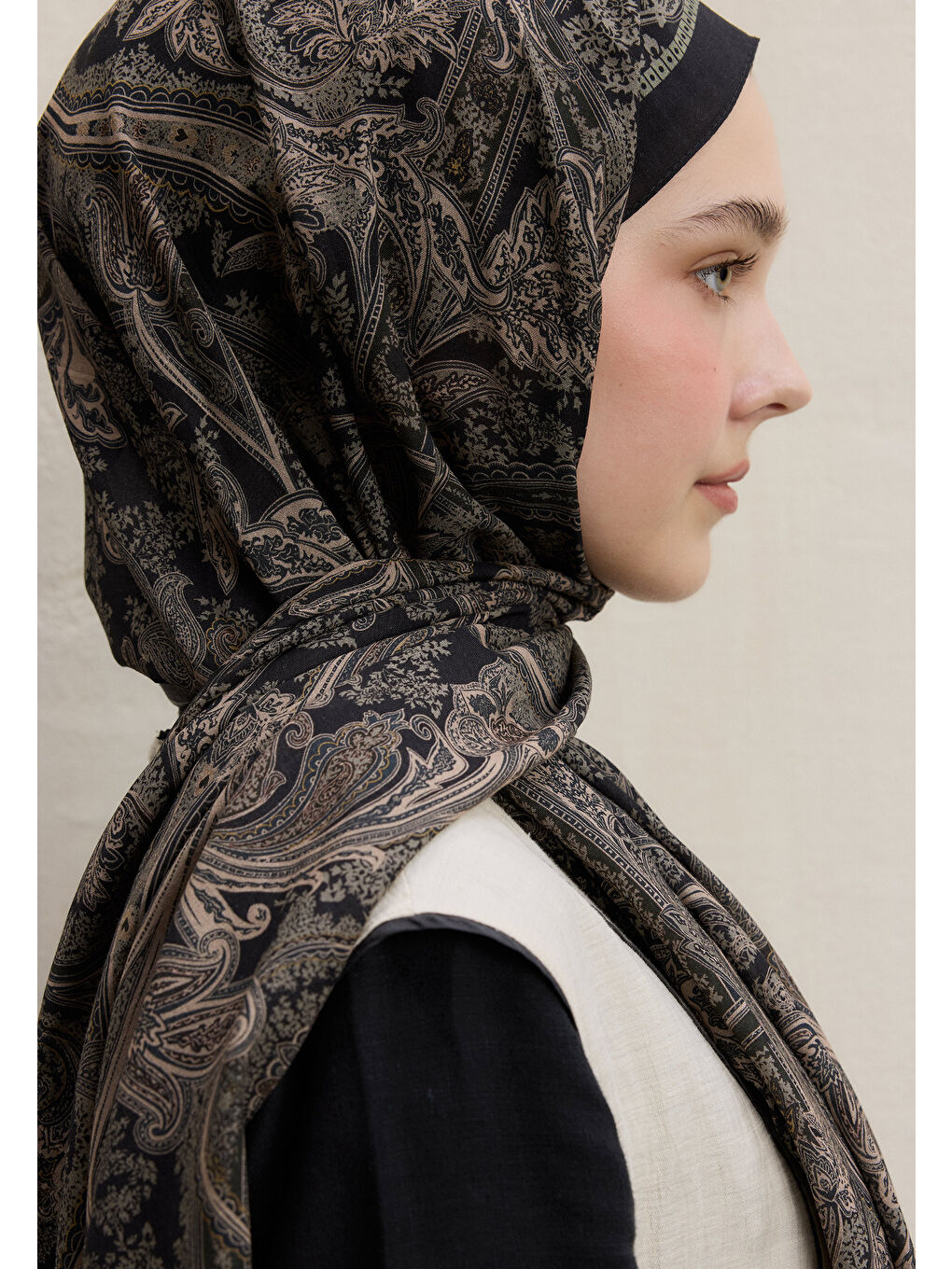 Dark Bohemıan Desen Şal Siyah-2