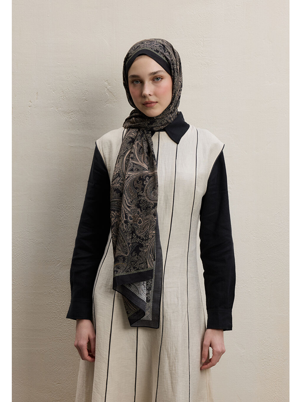 Dark Bohemıan Desen Şal Siyah-3