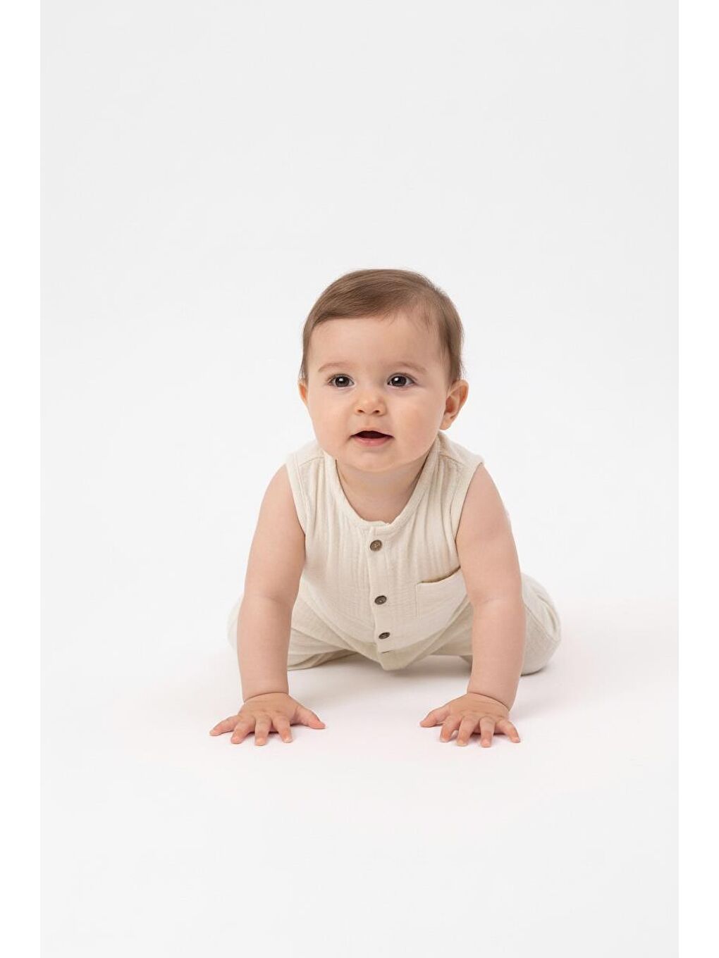 Ekru Müslin Uzun Atlet Tulum-4