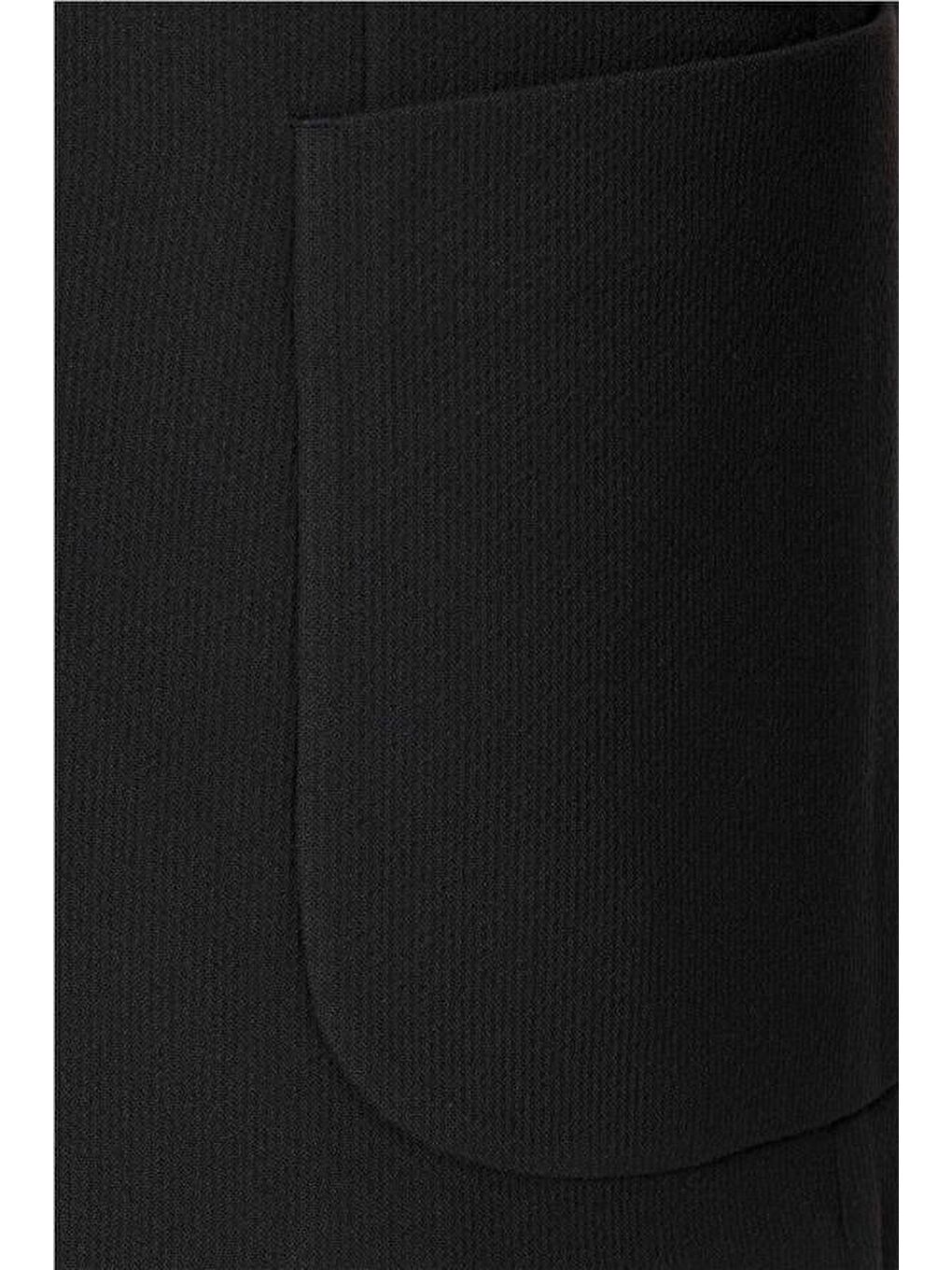 Siyah Slim Sivri Yaka 6 Drop Ceket-2