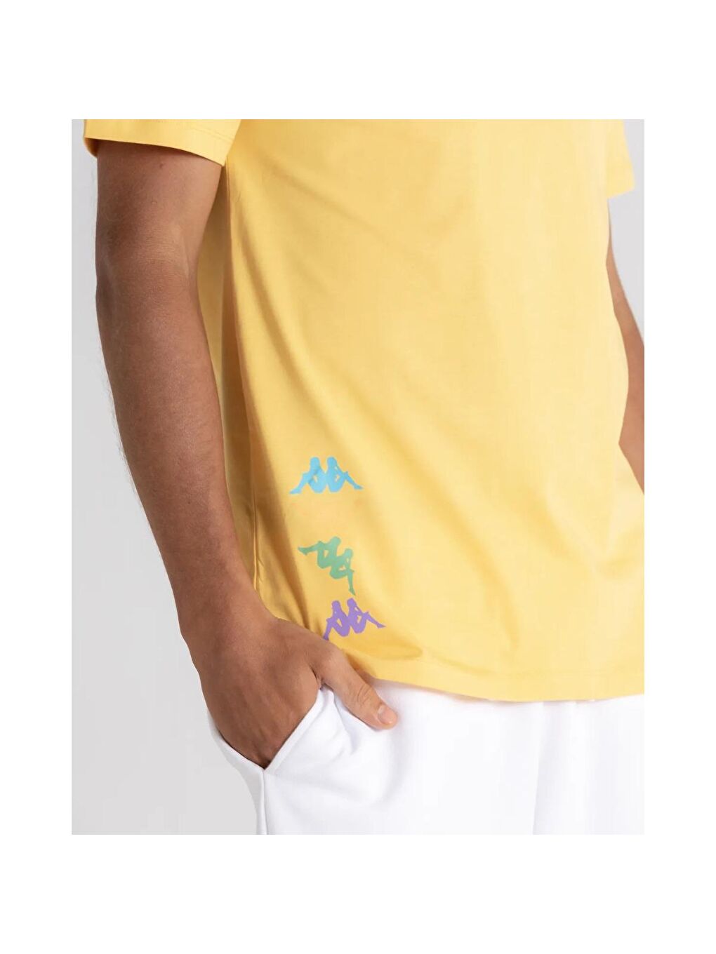Sarı Authentic Winay Bisiklet Yaka Erkek Tişört-1