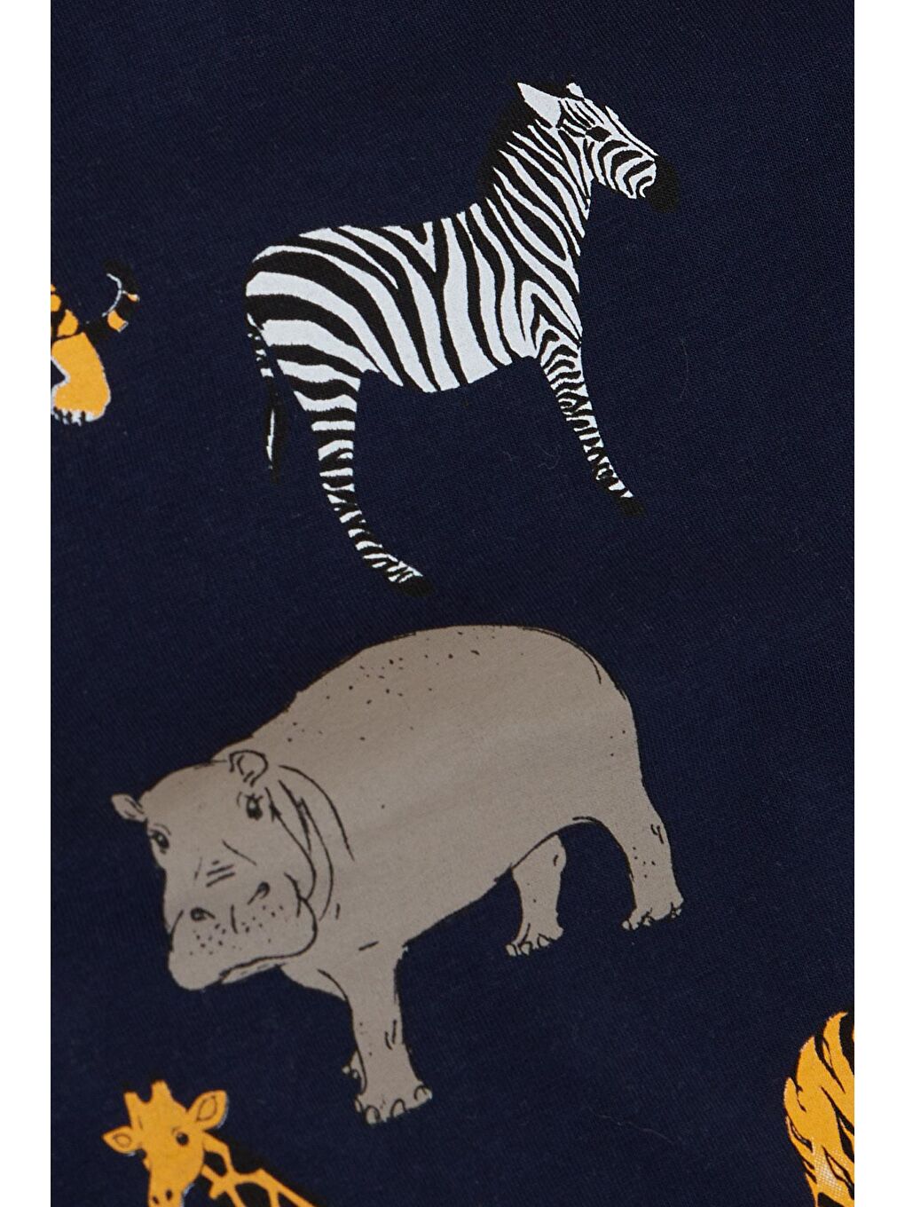 Erkek Çocuk Takım Şortlu Güçlü Hayvanlar Desenli Lacivert (1.5-4 Yaş)-5